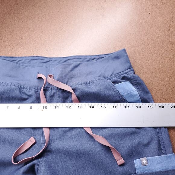 FIGS Yola Scrub Pants Women M Med Blue Cargo Drawstring Technical Workwear Nurse - Picture 5 of 9